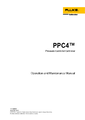 Manuál Fluke PPC4 - Regulátor/kalibrátor PPC4